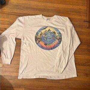 Men's Beige Graphic Long Sleeve Shirt